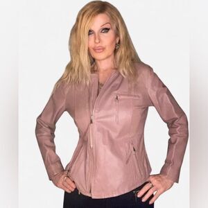 Women's Mocha Pink Leather Jacket Imperial S